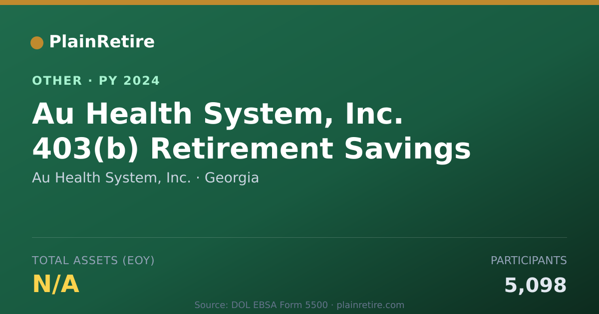 Shareable card for Au Health System, Inc. Retirement Plan (2024)