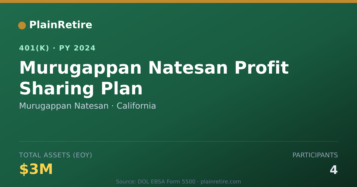 Shareable card for Murugappan Natesan 401(k) Plan (2024)