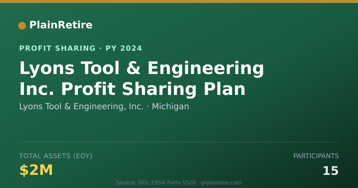 Shareable card for Lyons Tool & Engineering, Inc. Profit Sharing Plan (2024)