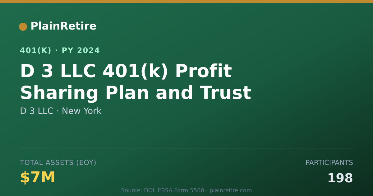 Shareable card for D 3 LLC 401(k) Plan (2024)