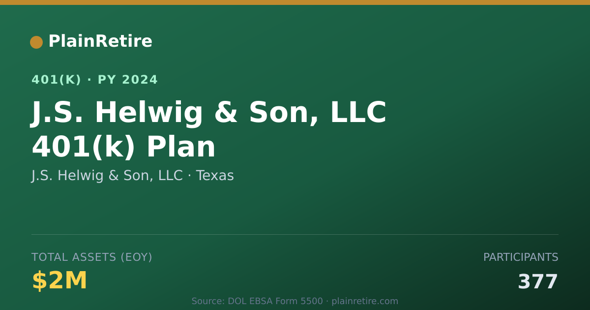 Shareable card for J.S. Helwig & Son, LLC 401(k) Plan (2024)