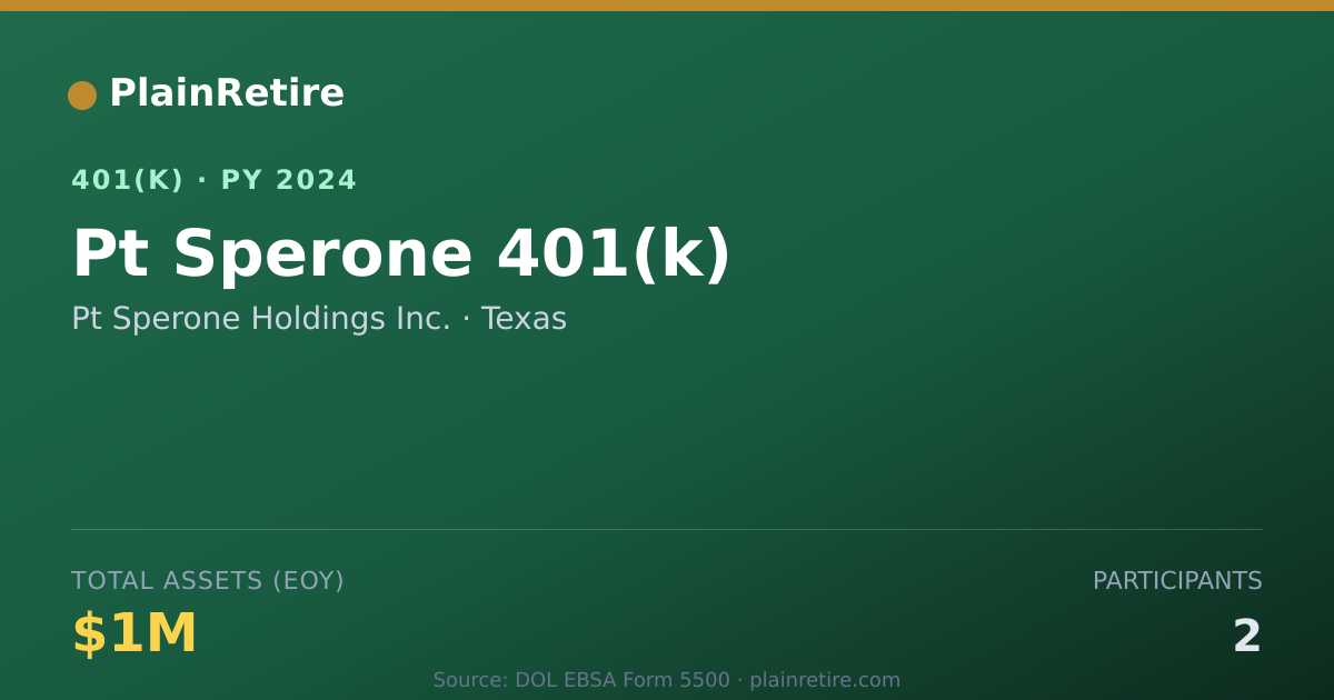 Shareable card for Pt Sperone Holdings Inc. 401(k) Plan (2024)