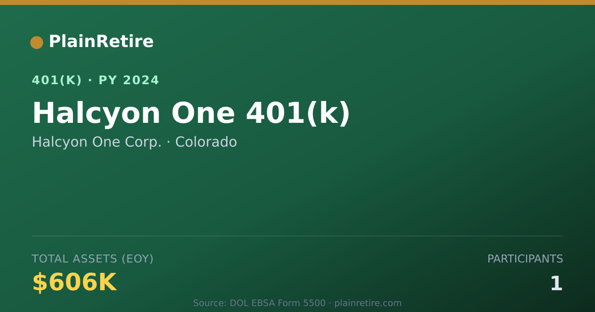 Shareable card for Halcyon One Corp. 401(k) Plan (2024)