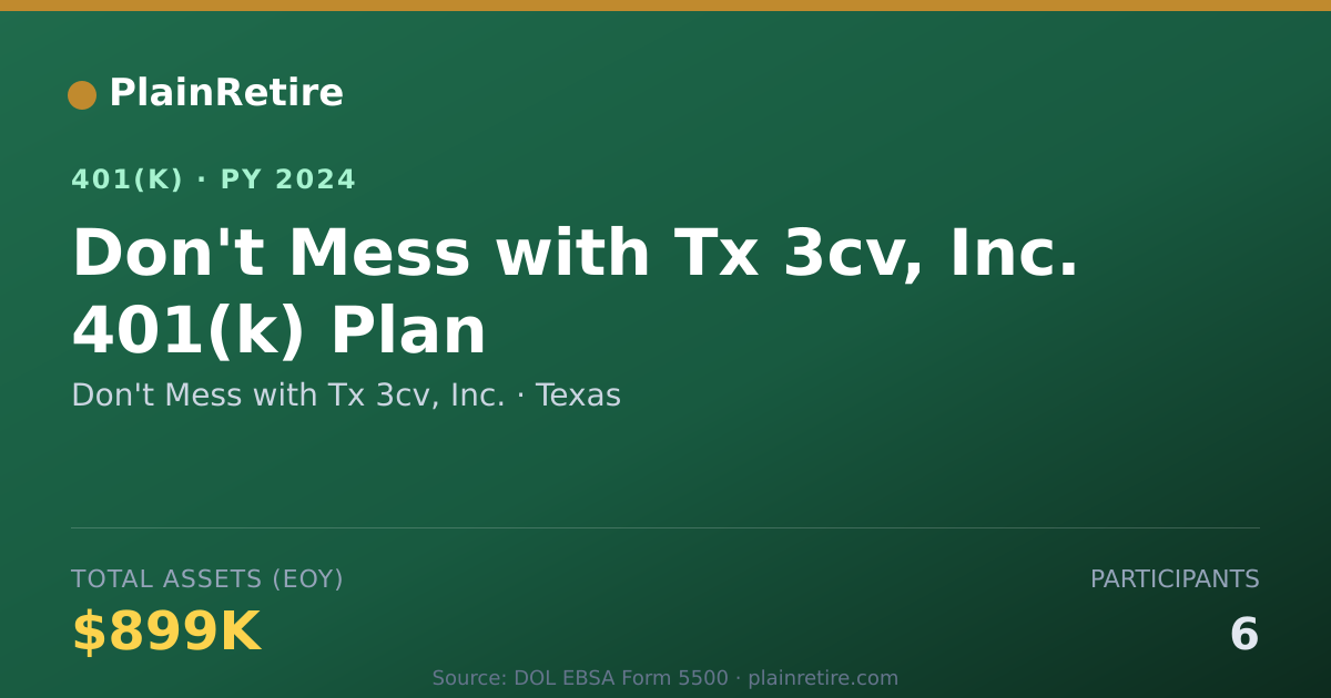 Shareable card for Don't Mess with Tx 3cv, Inc. 401(k) Plan (2024)