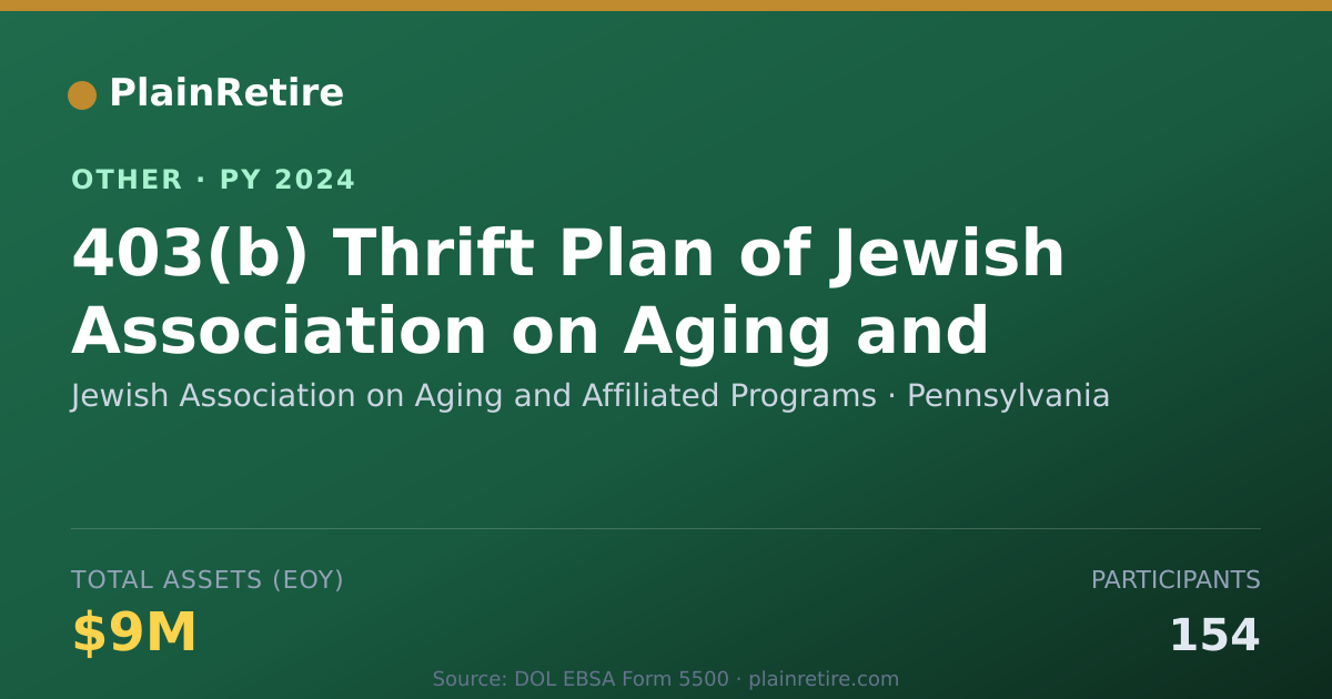 Shareable card for Jewish Association on Aging and Affil Retirement Plan (2024)