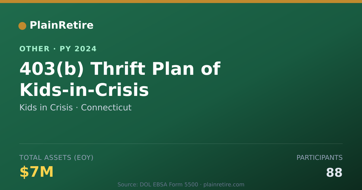 Shareable card for Kids in Crisis Retirement Plan (2024)