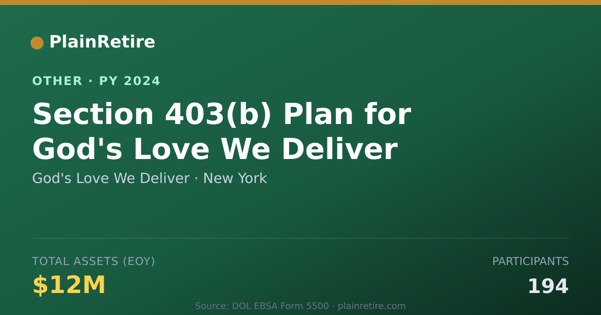 Shareable card for God's Love We Deliver Retirement Plan (2024)