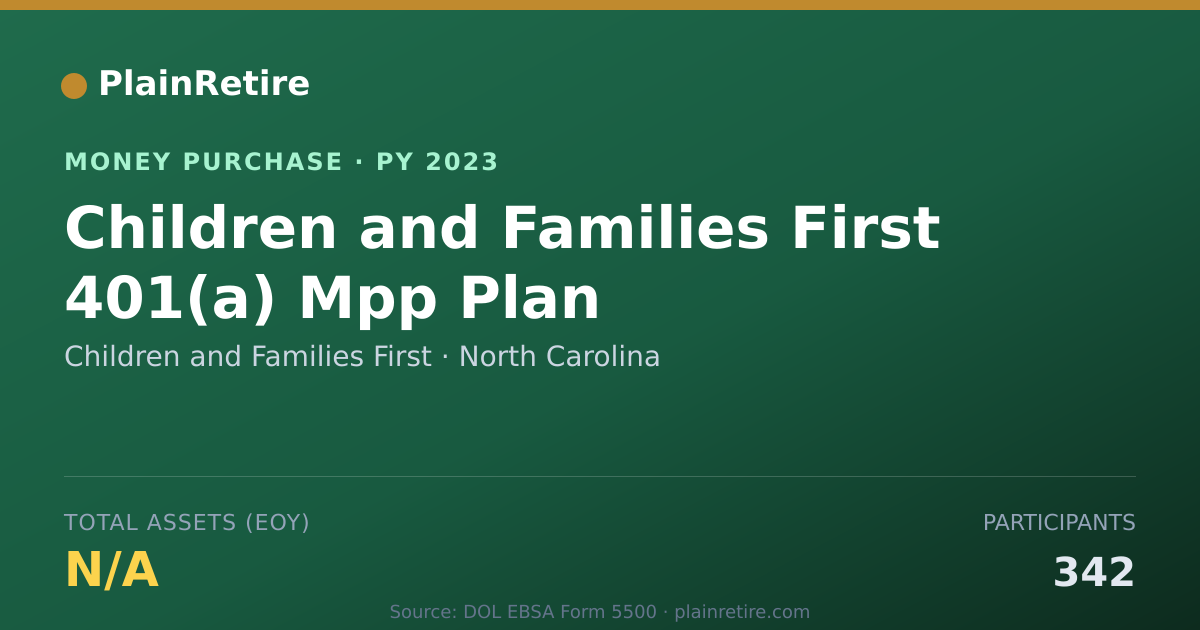 Shareable card for Children and Families First Money Purchase Plan (2023)