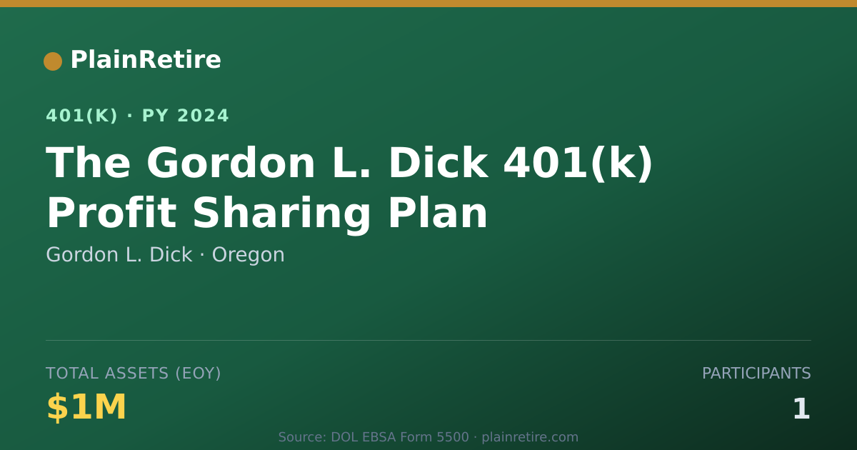 Shareable card for Gordon L. Dick 401(k) Plan (2024)